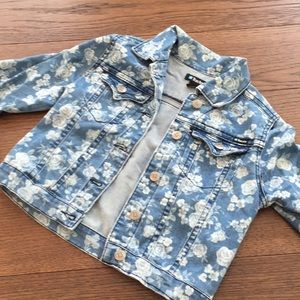 Kids floral jean jacket EUC